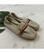 Soludos Womens Pride Flag Embellished Espadrille Flats Size 9.5 Cream Sl... - $50.08 CAD