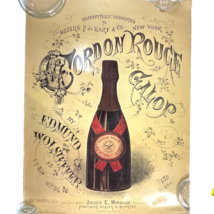 Cordon Rouge Champagne Vtg Poster French Art Nouveau 1990 Repro Seagrams Promo - £190.16 GBP