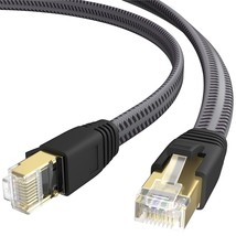 Cat 8 Ethernet Cable 10 Feet Braided Flat Cat8 High Speed Internet Cable... - £18.41 GBP