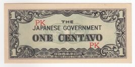 Japanese Government Occupation, 1 Centavo WWII, Banknote, P102, UNC - $15.12