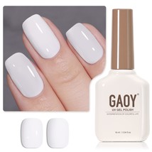 GAOY White Gel Nail Polish, 16ml Color 1002 Soak Off UV Cure - £8.20 GBP