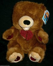 11&quot; VINTAGE 1993 CUDDLE WIT TEDDY BEAR BROWN STUFFED ANIMAL PLUSH TOY W ... - $37.05
