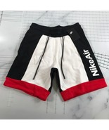 Nike Air Shorts Mens Small Black White Red Gym Workout Drawstring Cotton... - £36.56 GBP