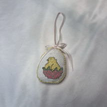 Vintage Cross Stitch Easter Chick Mini Egg Ornament - $7.85