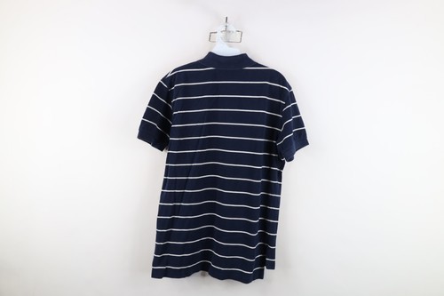 Vintage 90s Ralph Lauren Mens Medium Faded Striped Collared Golf Polo Shirt Blue Item image 12