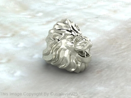 Forest King Lion Head Solid Sterling Silver Heavy Men Ring Jewelry - £51.41 GBP