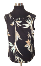 Kasper Pullover Blouse Women&#39;s Size X-Large Sleeveless Multicolor Floral/Black - £13.45 GBP