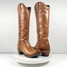 NEW Lane PLAIN JANE PJ Saddle Cowboy Boots Womens 7.5 Leather Western Style Tall - £182.52 GBP
