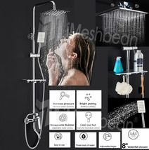 Luxury Shower Faucet Set Rainfall Shower Head Combo Set Wall Mounted Mixer Valve - £78.63 GBP