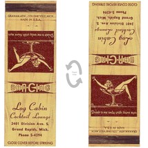 Vtg Matchbook Cover Log Cabin Cocktail Lounge Grand Rapids MI Girlie 1940s bar - £7.38 GBP