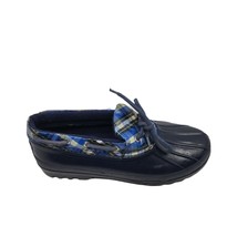 Sperry Womens Heron Waterproof Duck Shoes 9775859 Navy Blue Plaid Slip O... - £19.97 GBP