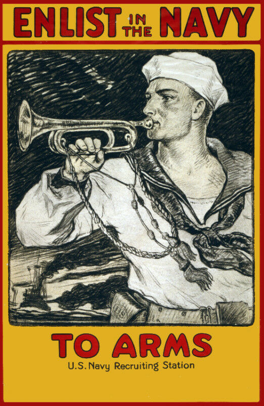 Vintage War POSTER.Home Interior Design.Enlist in the NAVY.Militar Decor.1028