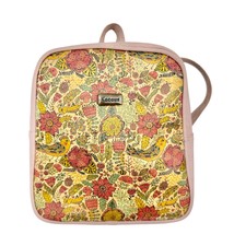 Kacaus Cork Leather Small Backpack Purse Pink Floral Portuguese Cork NWT - $98.01