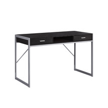 Monarch Specialties 48 in. Cappuccino &amp; Silver Metal Computer Desk - $346.32