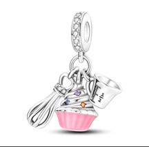 Cupcake simil pandora charms,pastry charm for pandora,gift charm for pan... - $19.00