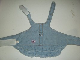 DENIM DRESS SIZE XS 19 INCHES END TO END WITH 3 TO THIGHTEN 3 INCH NECK ... - £9.19 GBP