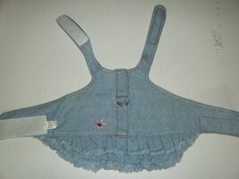 DENIM DRESS SIZE XS 19 INCHES END TO END WITH 3 TO THIGHTEN 3 INCH NECK ... - £9.16 GBP