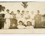 Woman&#39;s Group Real Photo Postcard Younger Women in White Older in Black  - £14.19 GBP