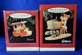 Hallmark Keepsake Ornaments Flintstones Betty and Wilma &amp; Fred and Barney Set 2 - £29.63 GBP