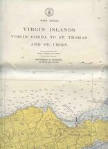  Virgin Islands Map Virgin Gorda to St Thomas &amp; St Croix 1972  - $48.51