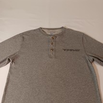 Puritan PM39502 Mens Gray Heather Cotton Blend Henley Long Sleeve Shirt S(34-36) image 8