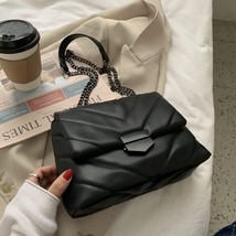 V-Line Soft Leather Crossbody Bags for Women   Lock Handbag Sac A Main Fashion C - £34.13 GBP