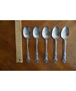 Lot 5x Rogers Co Precious Rose Stainless Tablespoon Dinner Spoons Flatwa... - $278.86 MXN