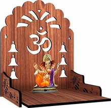 Indian Wall Mounted Wooden Home and Office Temple-Pooja Mandir - £26.60 GBP