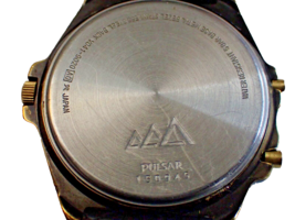 Pulsar Alarm Chronograph V041-9020 Quartz Gold Men&#39;s Wristwatch - Rare - £117.94 GBP