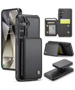 for Samsung Galaxy S24 (Color: Black) Leather Magnetic Flip Back Case wi... - $58.00