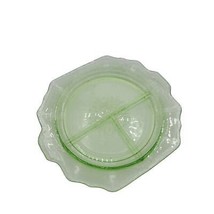 Depression Glass Uranium Vaseline Divided 3 Part Candy Relish Dish GLOWS! - $285.40 MXN