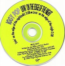 IGGY POP - Livin' On The Edge Of The Night 2-Mix Promo CD - $14.69