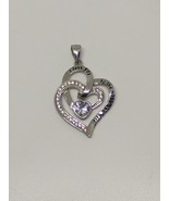 Sterling Silver 925 CZ Heart Pendant - $11.99