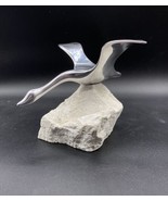Canadian Goose Signed 983 Hoselton Aluminum Sculpture 5.5” On Rock - £46.60 GBP