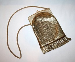 Vintage WHITING &amp; DAVIS Gold Mesh Fringe Evening Bag    #1190 - £85.36 GBP