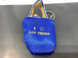 Las Vegas Keyring Souvenir Keychain Nevada Usa Ancien Porte-Clés Small Blue Bag - £5.19 GBP