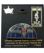 Olympics Atlanta 1996 Lapel Pin Globe World Blue Gold Red Torch - £5.68 GBP