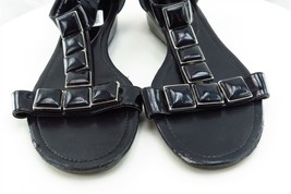 Enzo Angiolini Sz 6 M Black Gladiator Patent Leather Women Sandals Eanusa - £15.92 GBP