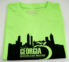 Georgia Marathon Running Race T-shirt Men&#39;s Medium Neon Green Black Alanic - $14.10