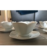 Set of 5 Rose peddle Design Porcelain desert-tea-soup cups with Saucers - $51.13 CAD