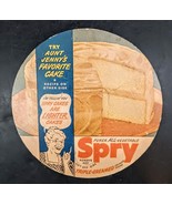 Spry Shortening &quot;Aunt Jenny&#39;s Cakes&quot; Lid Lever Brothers 5 Inch Dia. OBO - $20.56 CAD