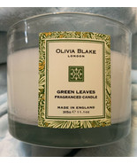 Olivia Blake London 3-Wick Candles GREEN LEAVES  11.1 oz Lots Left For You - £20.25 GBP