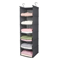 6 Tier Shelf Hanging Closet Organizer, Closet Hanging Shelf With 2 Sturdy Hooks  - £23.56 GBP