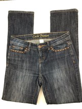 Cache 2 Jeans Indigo Basic Denim Pants Womens Premium Embellished 30&quot; Inseam - £17.79 GBP