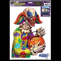 Creepy Zombie Clown Backseat Driver Halloween Car Window Mirror Cling Decoration - £3.77 GBP