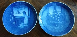 2 Vtg 1982 &amp; 1983 Royal Copenhagen Christmas Plates Waiting for Christmas &amp; Merr - $13.30