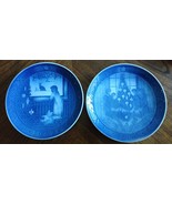 2 Vtg 1982 &amp; 1983 Royal Copenhagen Christmas Plates Waiting for Christma... - £10.13 GBP