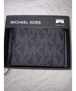 MICHAEL KORS &quot;MK&quot; LOGOS MEN&#39;S JET SET BLACK LEATHER SLIM BILLFOLD WALLET... - €34,38 EUR