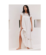 New Free People Cutwork Tee Maxi Dress $198 X-SMALL Open-Back Maxi Lace - $135.40 CAD