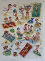 2 Sheets VINTAGE Hallmark Cards Sandy Beach Pool Summer Swim Scuba Stick... - $241.27 MXN